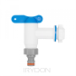 Kran PP z wejściem GZ 3/4", wyjście GZ 3/4" + nypel - biały 